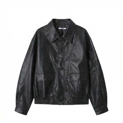 Urban Ease Faux Leather Jacket / Unisex   - Black