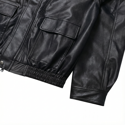 Urban Ease Faux Leather Jacket / Unisex   - Black