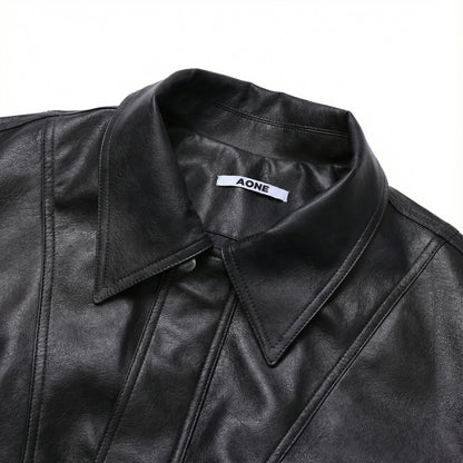 Urban Ease Faux Leather Jacket / Unisex   - Black