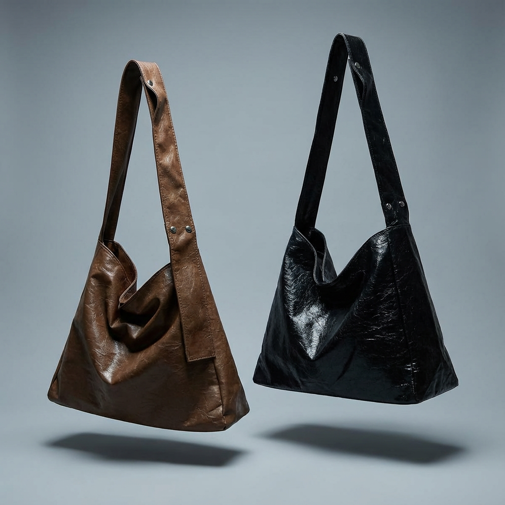 CRACK SHINE 2-WAY CROSSBODY SHOULDER BAG -Black, Brown