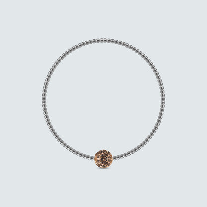 Elastic Silver Beaded Sparkle Ball Bracelet