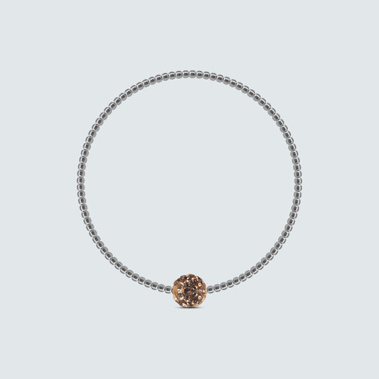 Elastic Silver Beaded Sparkle Ball Bracelet