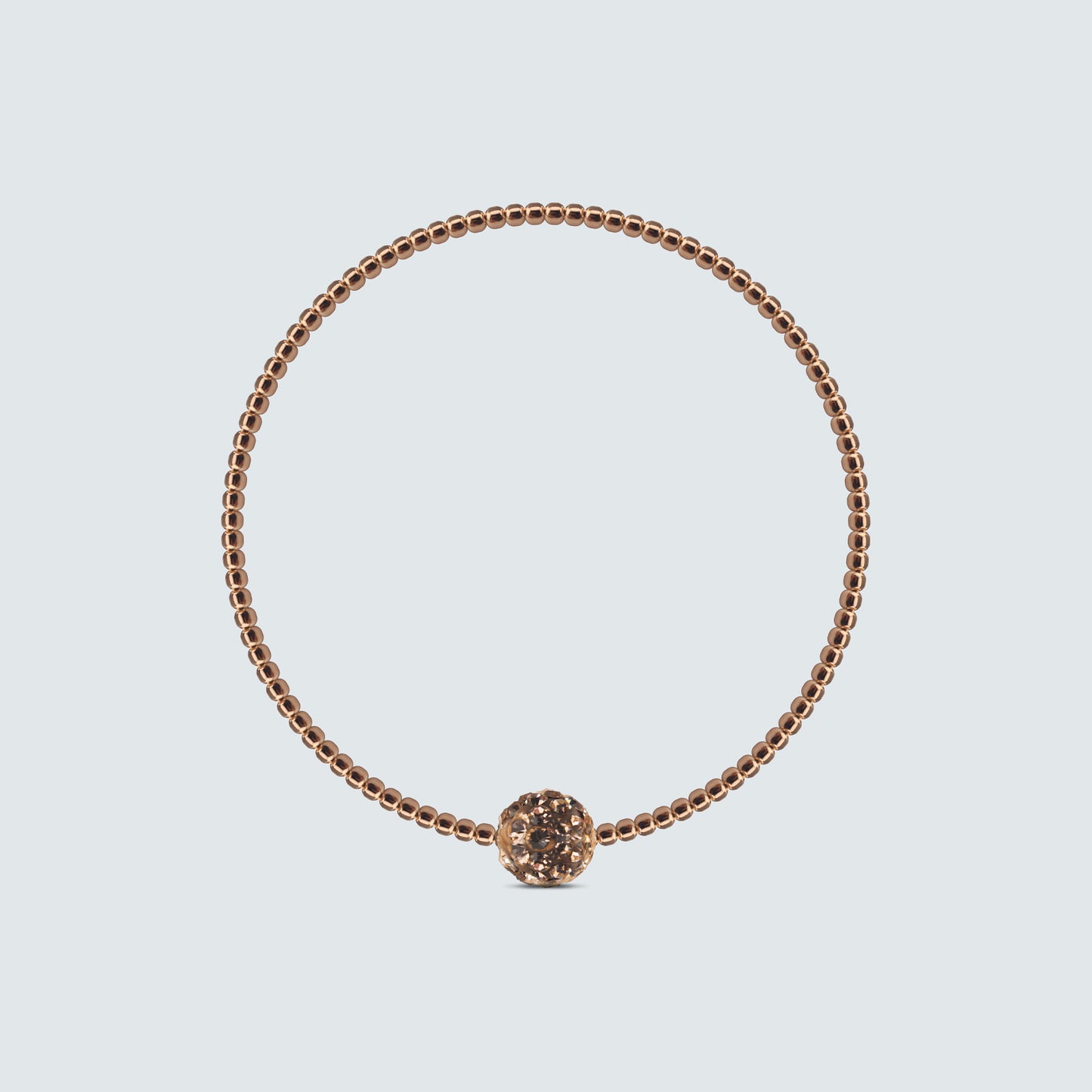 Elastic Silver Beaded Sparkle Ball Bracelet