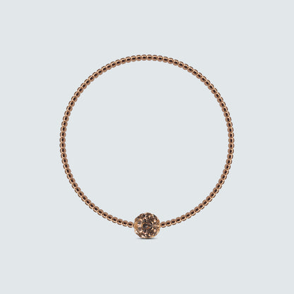 Elastic Silver Beaded Sparkle Ball Bracelet