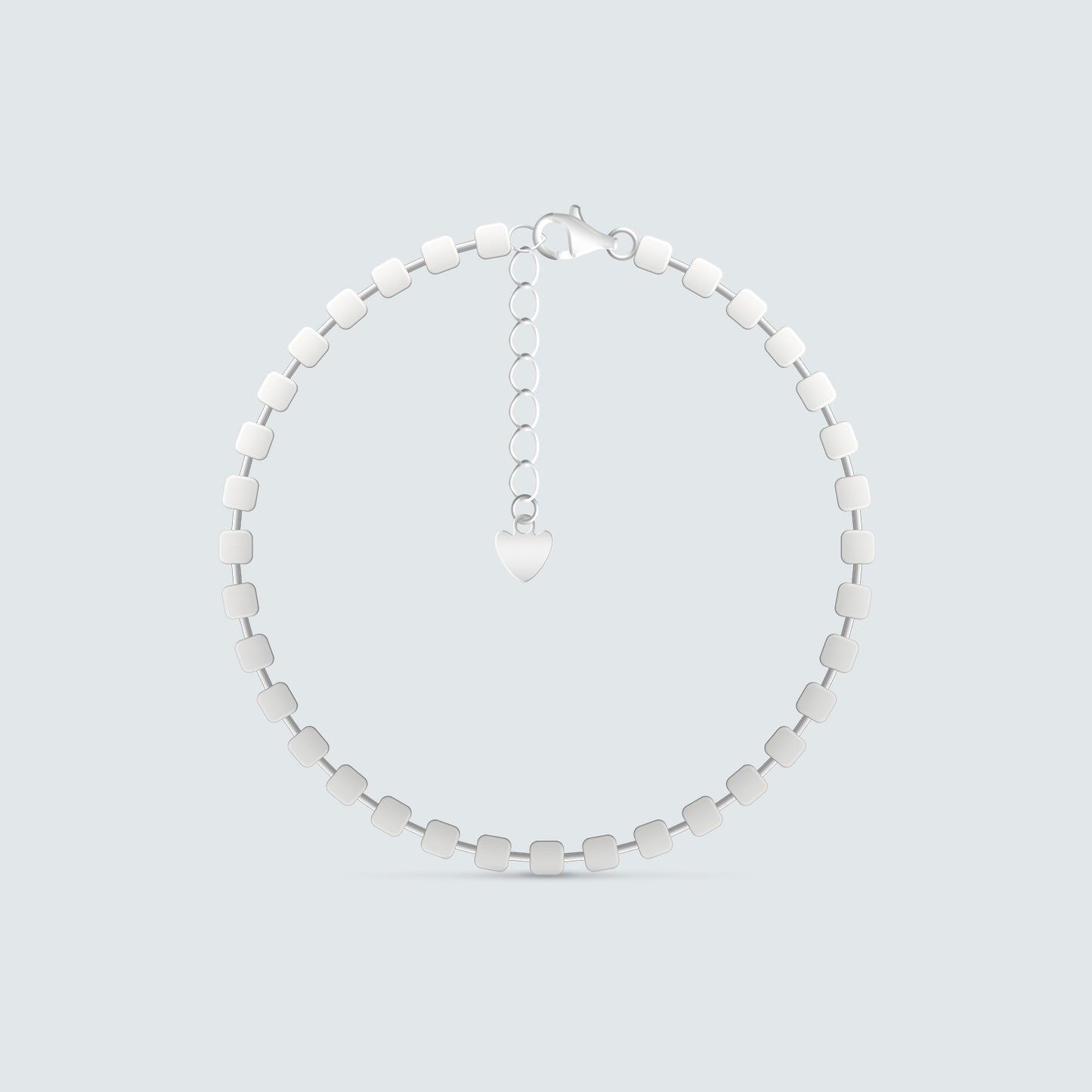 Hessed Square-Link Silver Bracelet