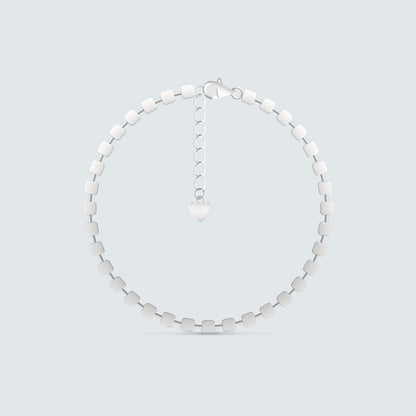 Hessed Square-Link Silver Bracelet
