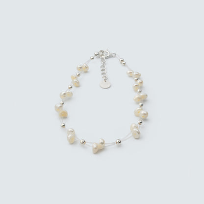 Mira Pearl Flow Bracelet in Sterling Silver