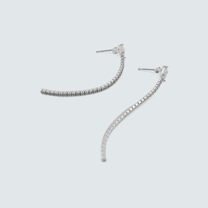 Celestine Éclat Longline Earrings in Sterling Silver with Zirconia
