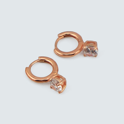 Belle Luxe Rose Tennis Necklace & Belle Éclat Drop Earrings – 18K Rose Gold Vermeil Jewelry Set