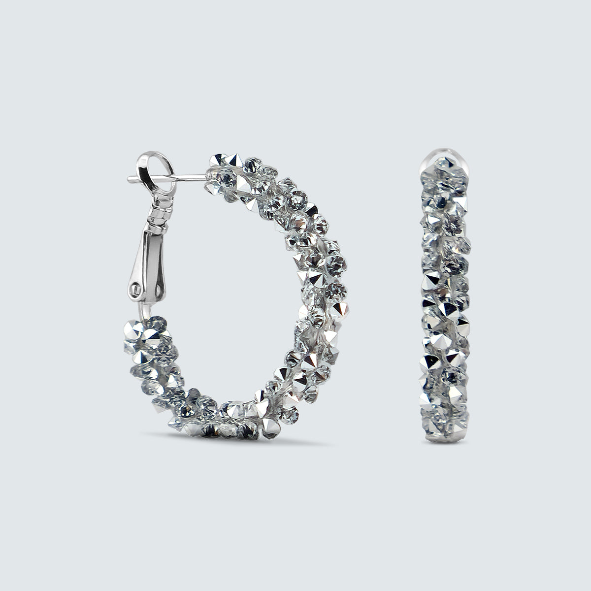 Swarovski Crystal Hoop Earrings – Titanium Post