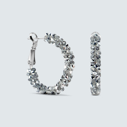 Swarovski Crystal Hoop Earrings – Titanium Post
