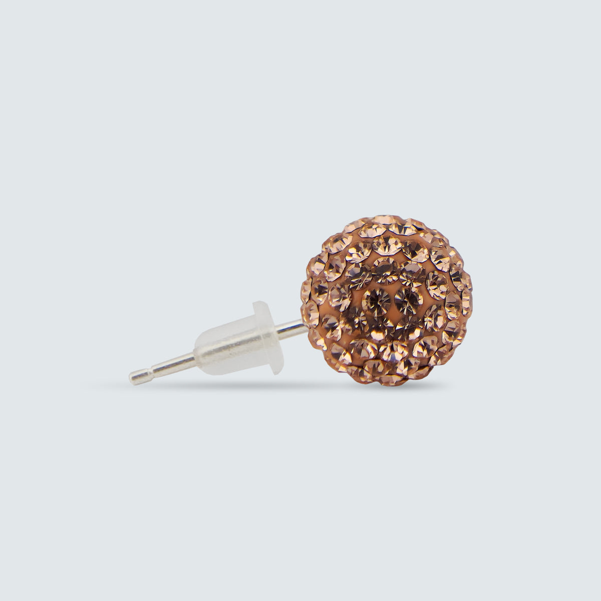 Swarovski Crystal Ball Stud Earrings – 8mm / 10mm – Rose Color (Silver Post)