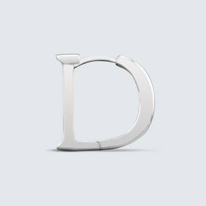 D-Frame Sculptural Hoop Earrings in Sterling Silver