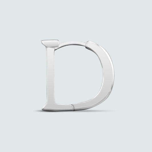 D-Frame Sculptural Hoop Earrings in Sterling Silver