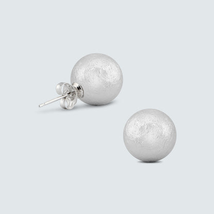 Satin Glow Pearl Stud Earrings — 12mm with Sterling Silver Post
