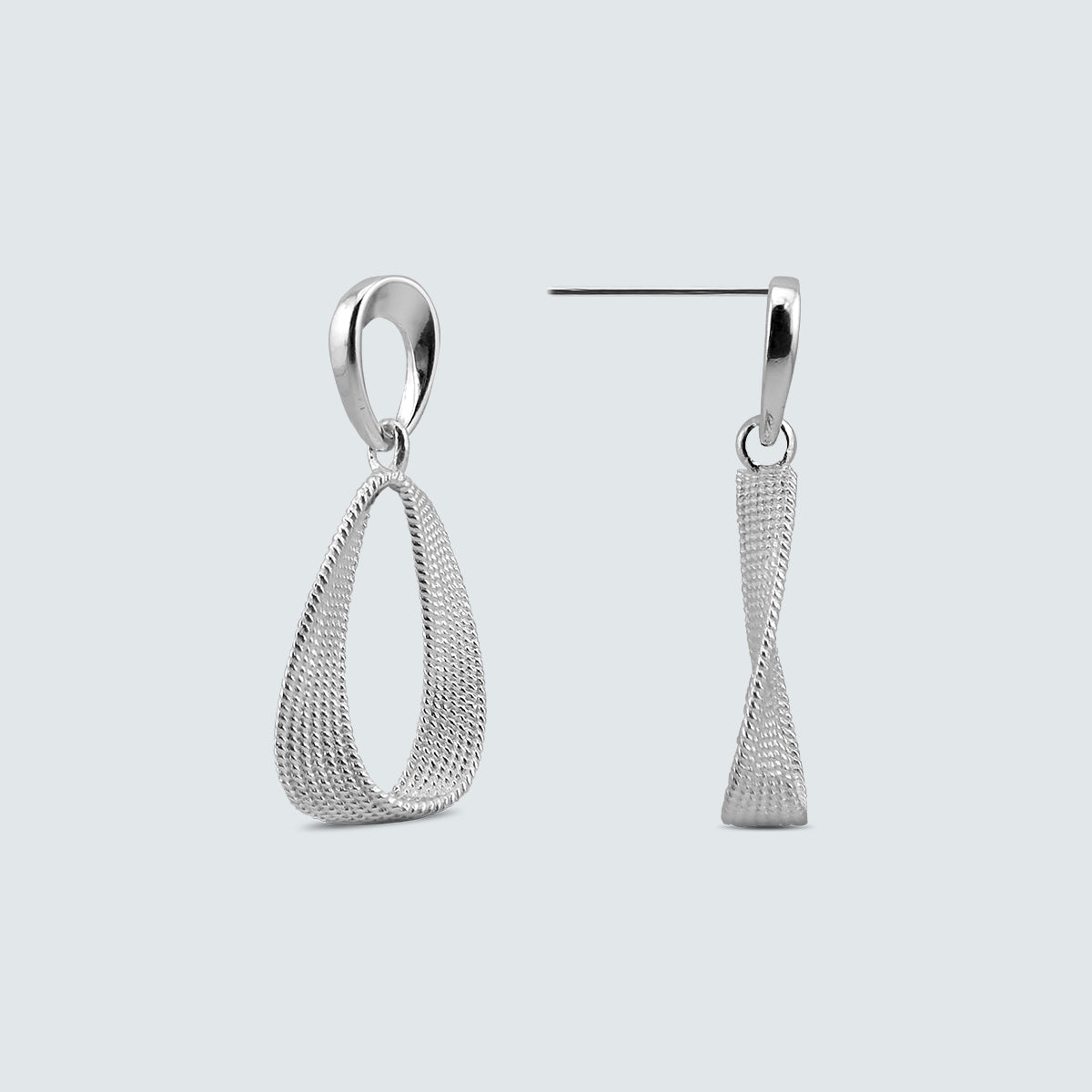 Aero Loop Silver Earrings
