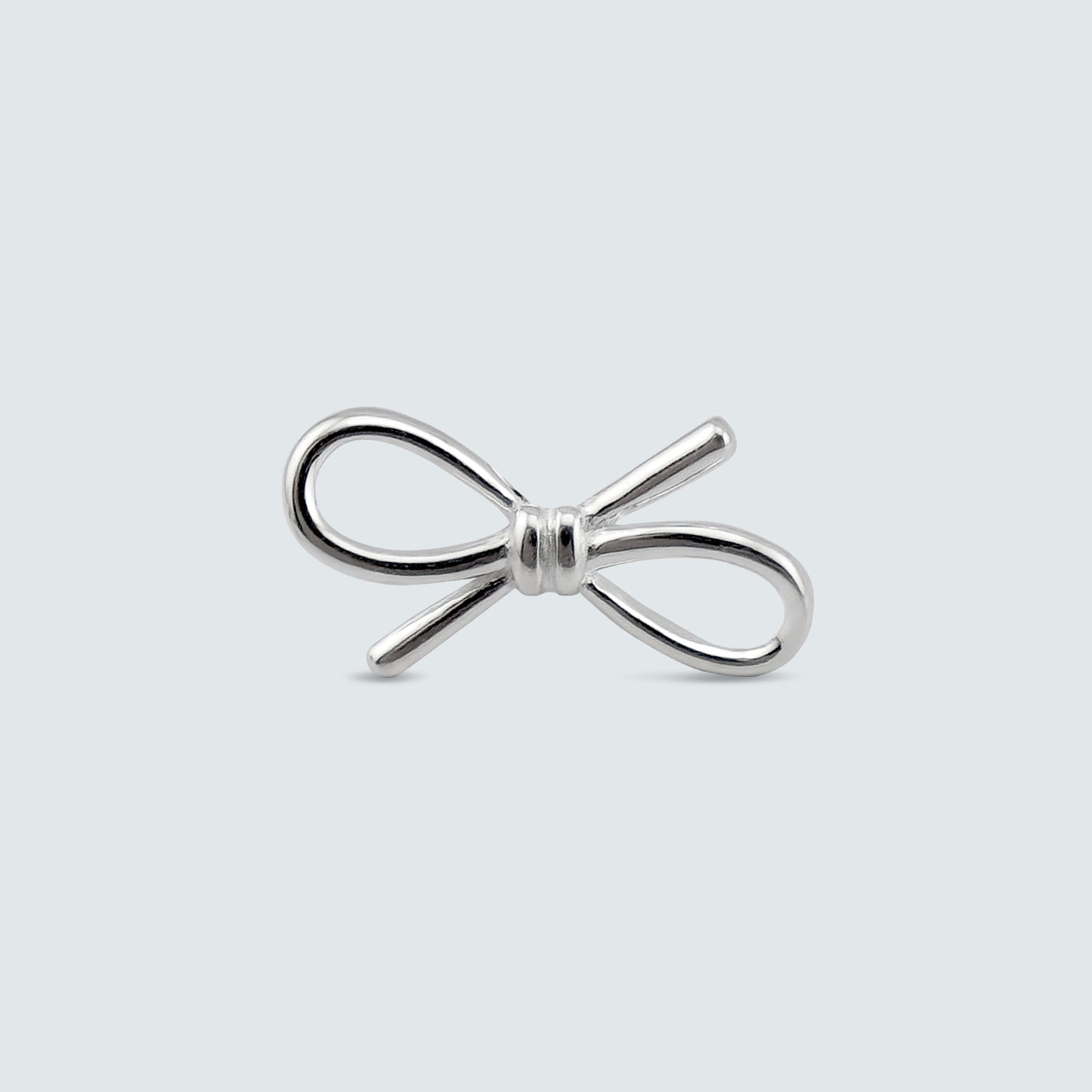 Wire Ribbon Stud Earrings in Sterling Silver
