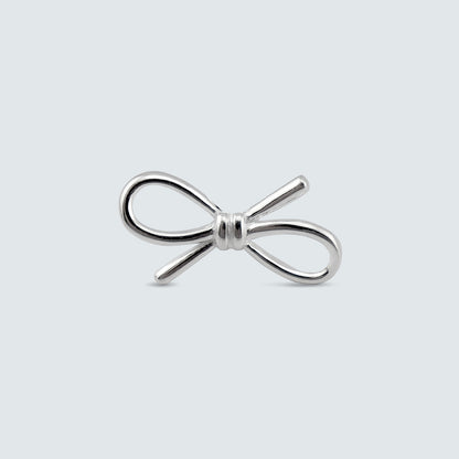 Wire Ribbon Stud Earrings in Sterling Silver