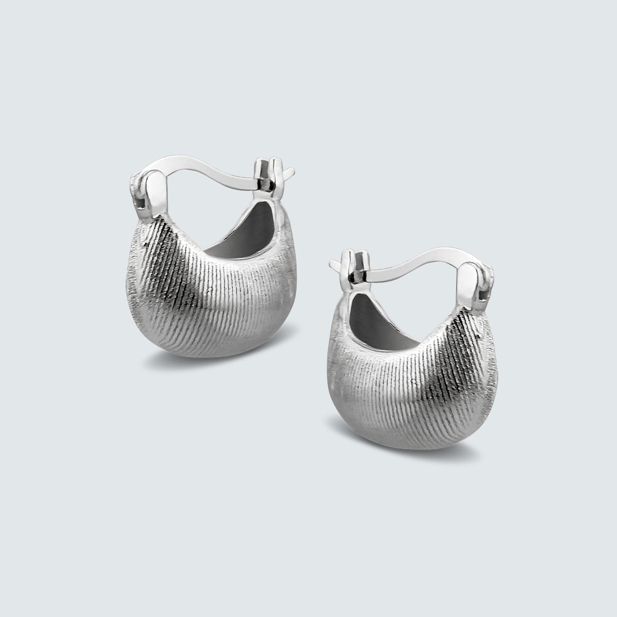 Luna Texture Silver Earrings