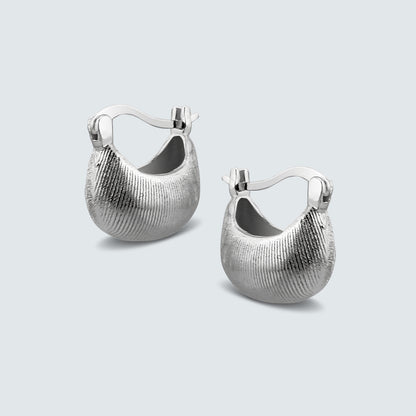 Luna Texture Silver Earrings