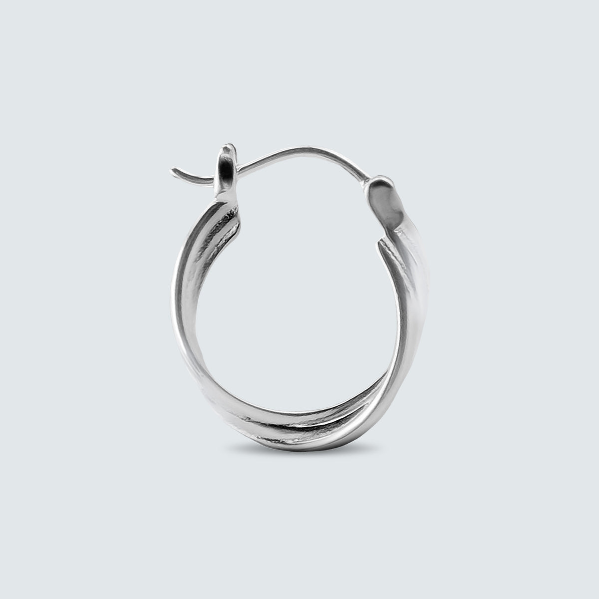 Twisted Curve Silver Earrings