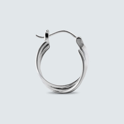 Twisted Curve Silver Earrings