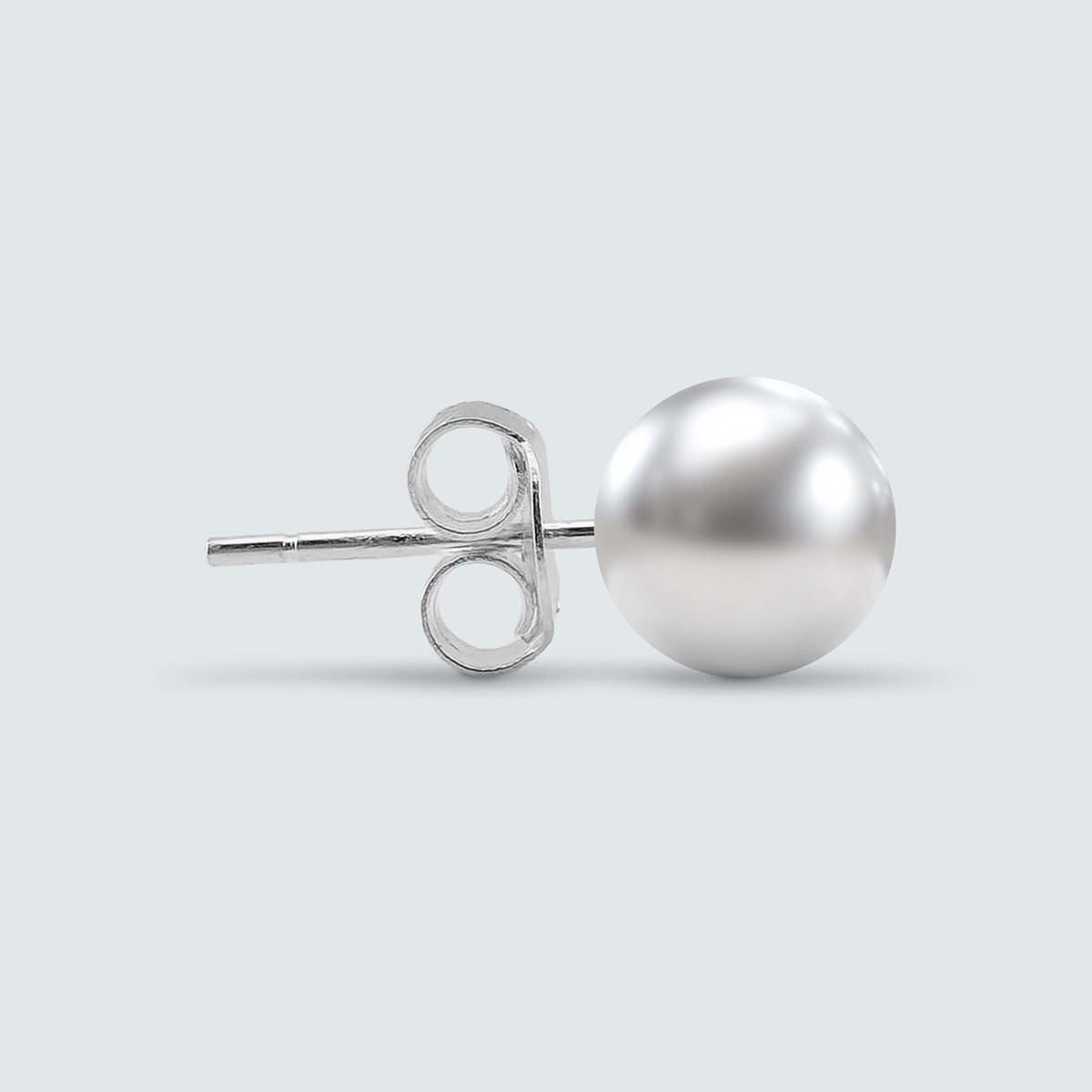 Ava Dome Stud Earrings in Sterling Silver 8mm
