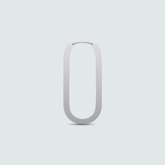 Linear Loop Silver Earrings