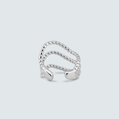 Triple Line Silver Ear Cuff  (Single)