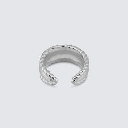 Twist Line Silver Ear Cuff (Single)