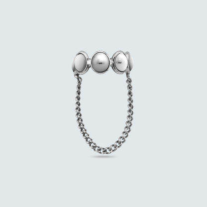Beaded Chain Silver Ear Cuff (Single)
