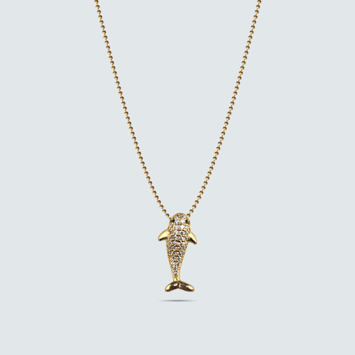 Dolphin Sparkle Pendant Necklace in 925 Silver with Gold Coating