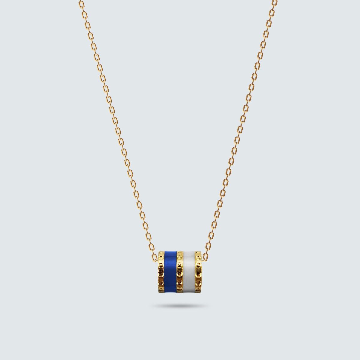 Modern Barrel Stripe Necklace in Gold-Coated Silver