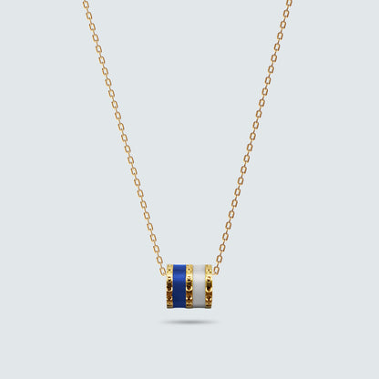 Modern Barrel Stripe Necklace in Gold-Coated Silver