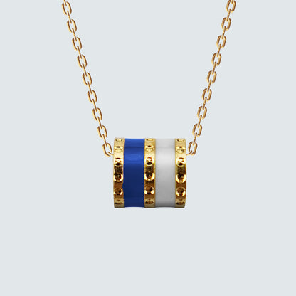 Modern Barrel Stripe Necklace in Gold-Coated Silver