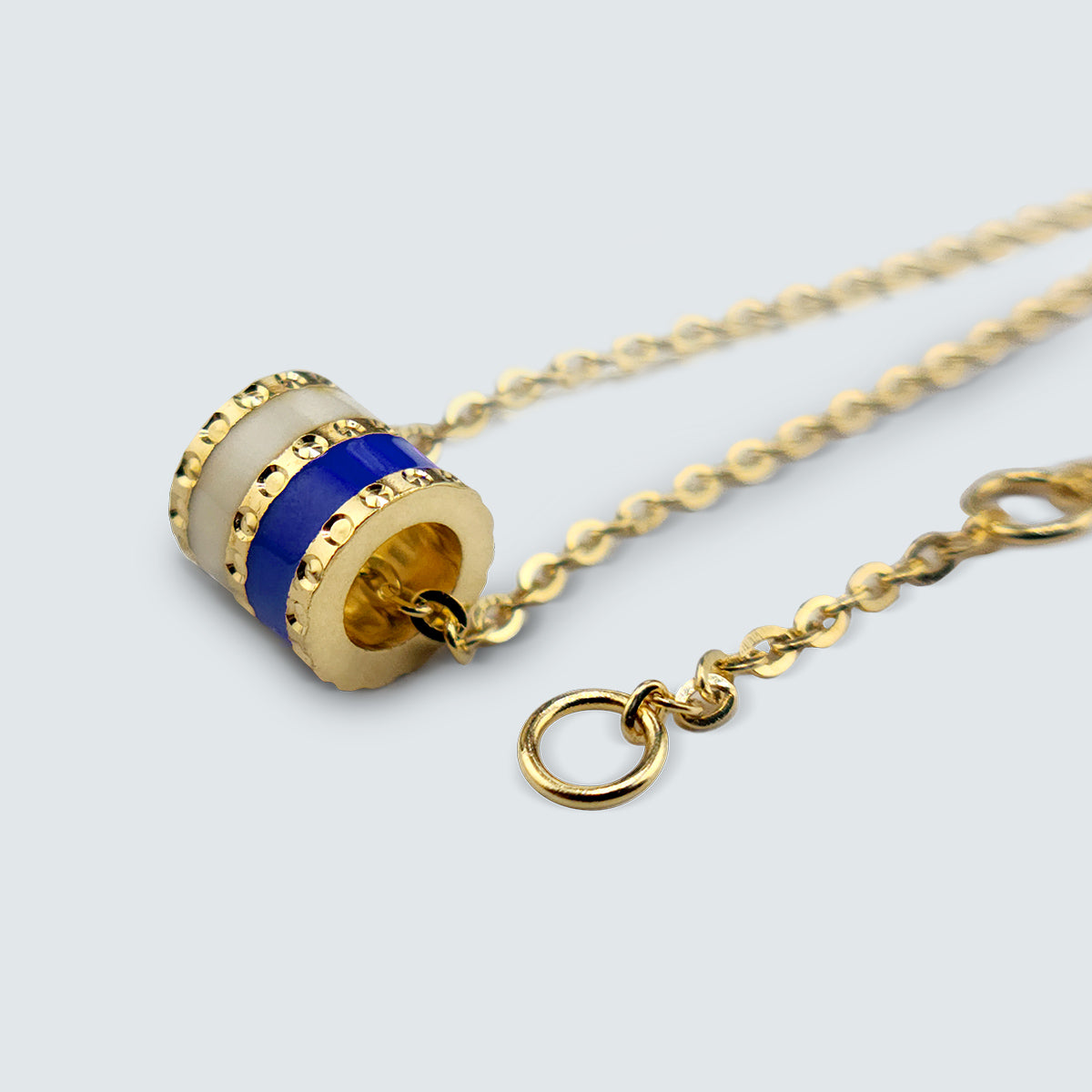 Modern Barrel Stripe Necklace in Gold-Coated Silver