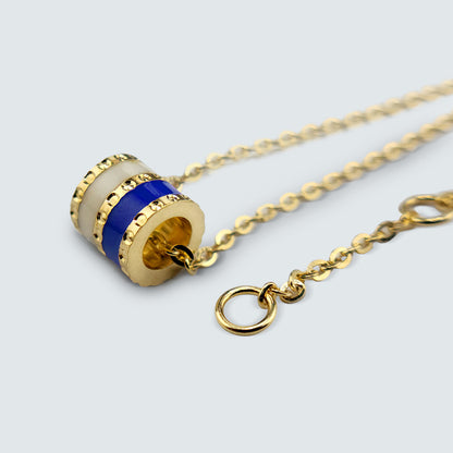 Modern Barrel Stripe Necklace in Gold-Coated Silver