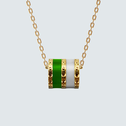 Modern Barrel Stripe Necklace in Gold-Coated Silver