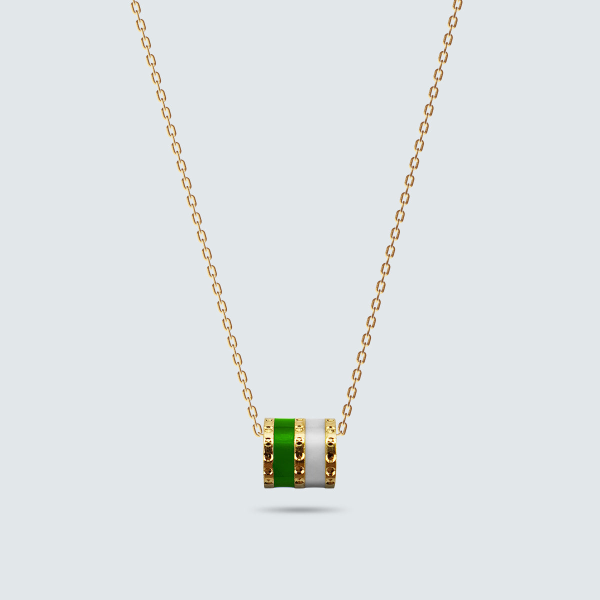 Modern Barrel Stripe Necklace in Gold-Coated Silver