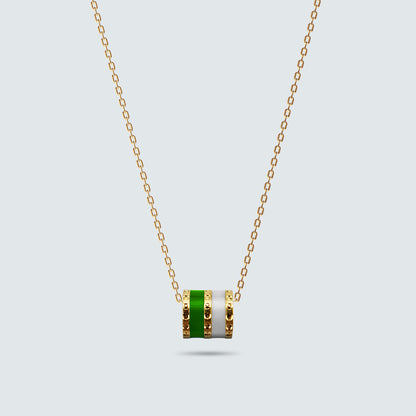 Modern Barrel Stripe Necklace in Gold-Coated Silver