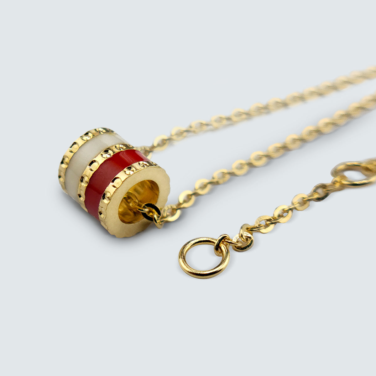 Modern Barrel Stripe Necklace in Gold-Coated Silver
