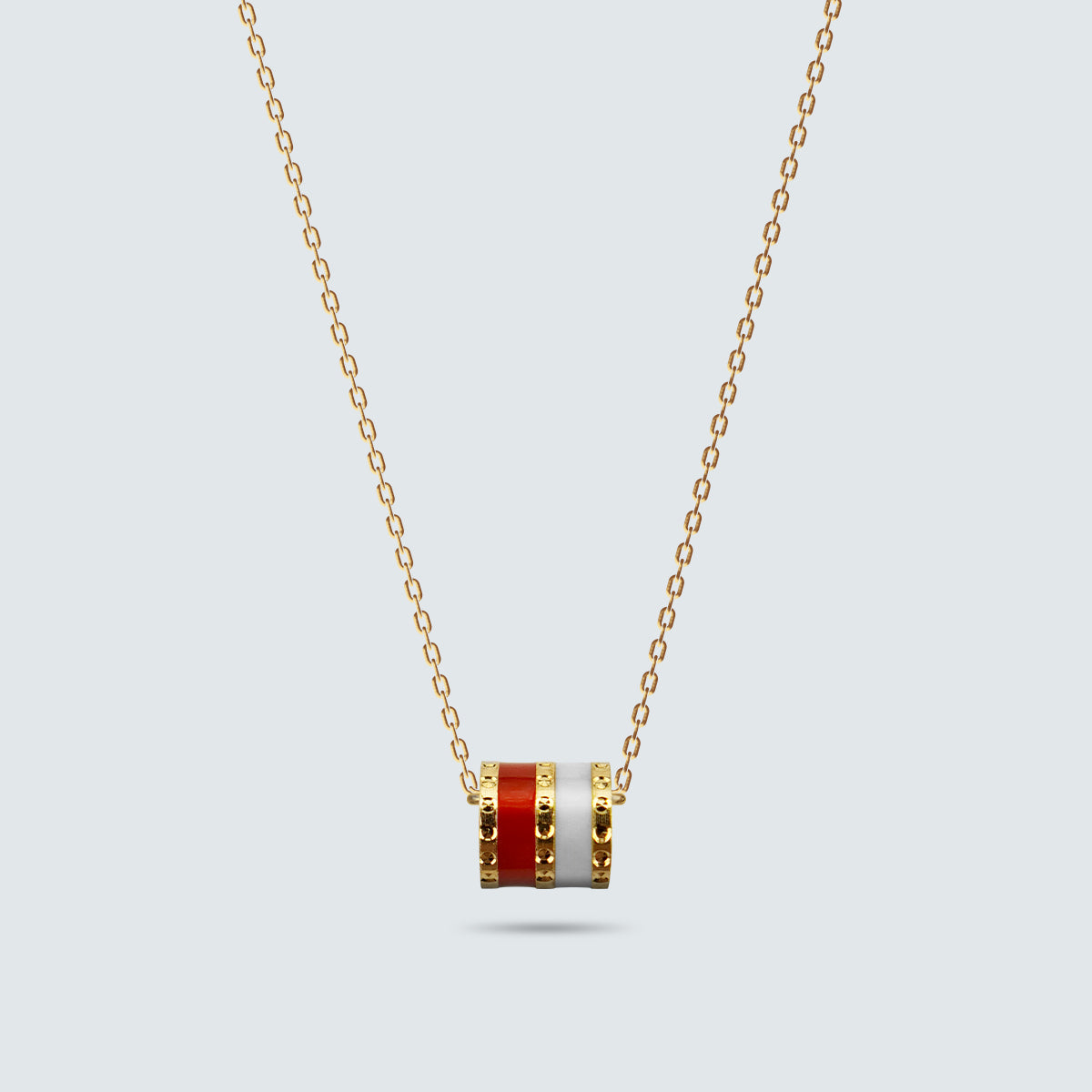 Modern Barrel Stripe Necklace in Gold-Coated Silver