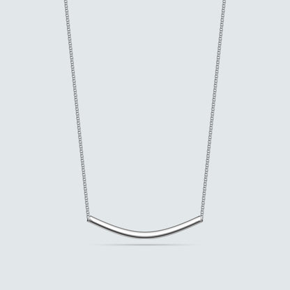 Curved Line Silver Necklace