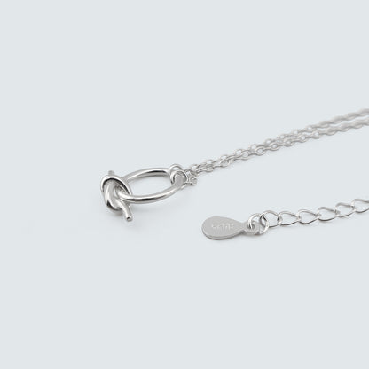 Knot Bar Silver Necklace