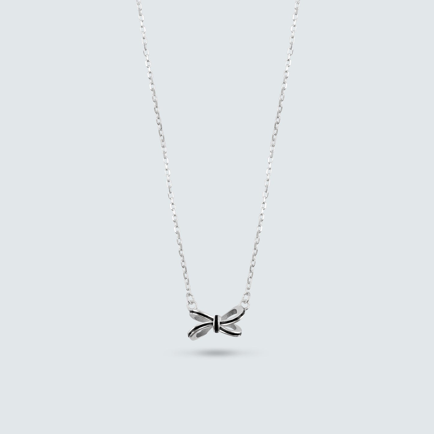 Noir Enamel Ribbon Necklace
