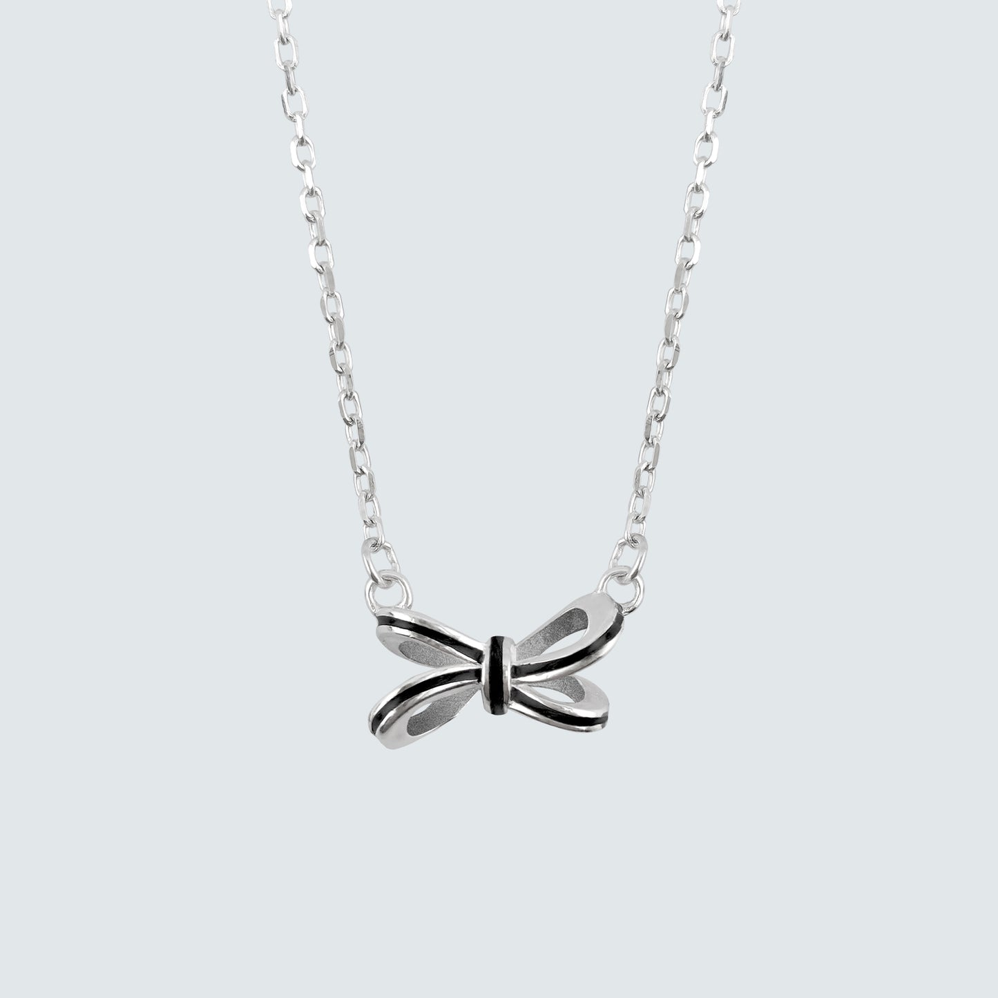 Noir Enamel Ribbon Necklace