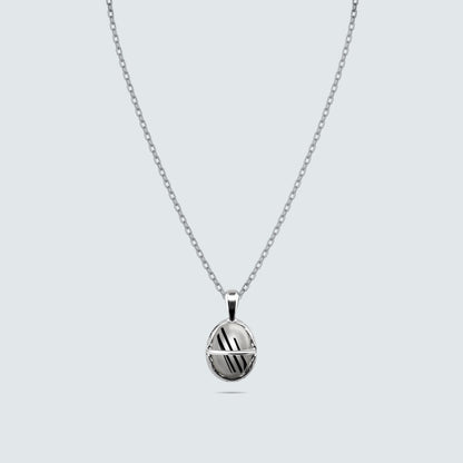 Rutile Quartz Glass Orb Necklace in Sterling Silver