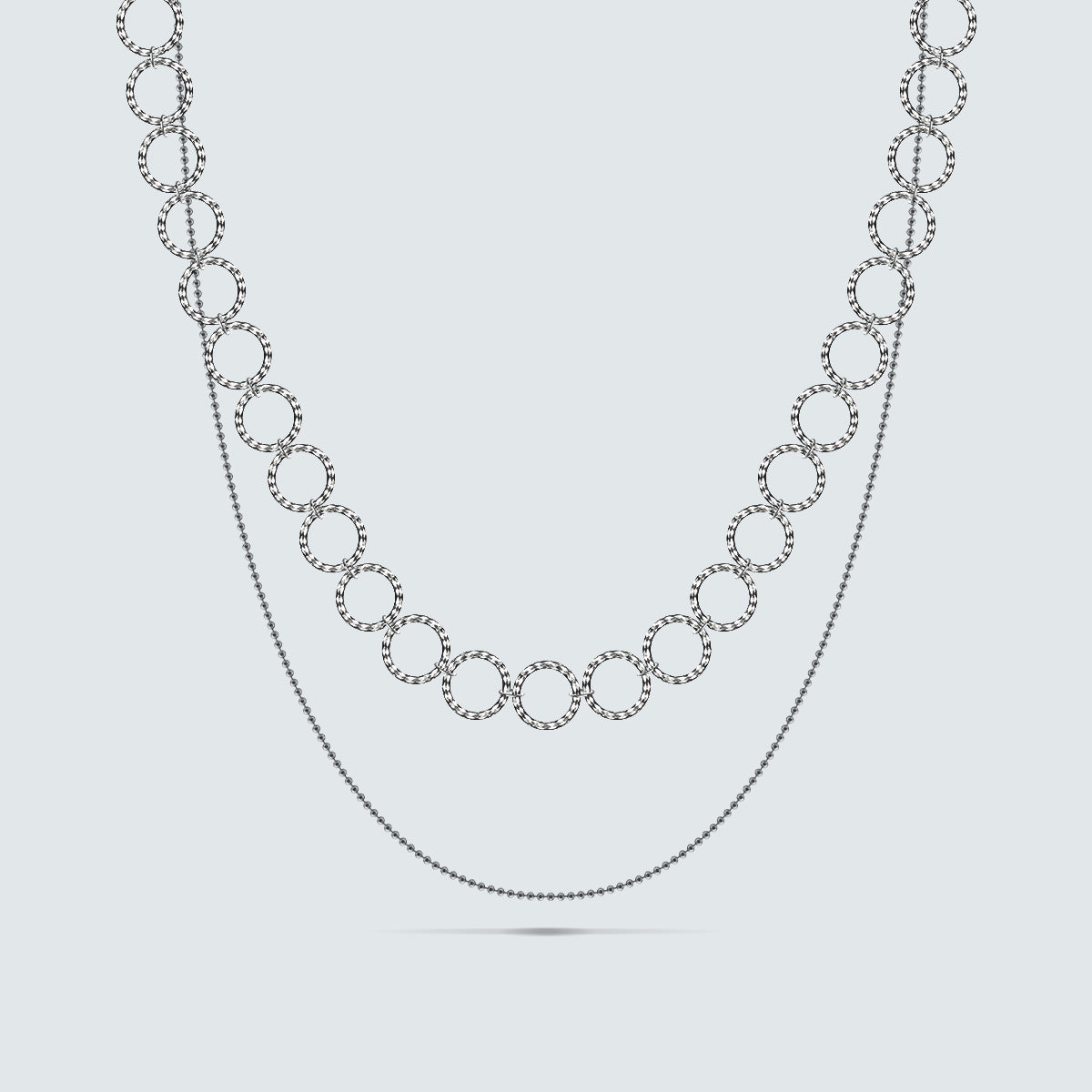Linked Silver Circle Necklace