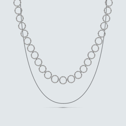 Linked Silver Circle Necklace