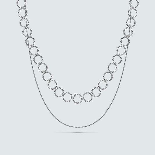 Linked Silver Circle Necklace